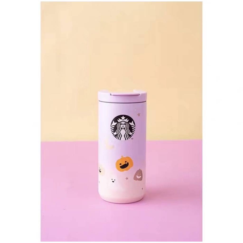 Starbucks官方正品！越南星巴克杯子2022萬聖節紫色不銹鋼杯果汁珍奶茶奶昔茶水咖啡杯473ml