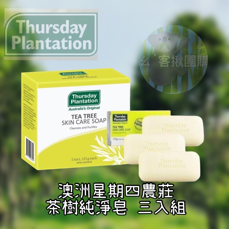 洲 Thursday Plantation Tea Tree Skin Care Soap 星期四農莊 茶樹純淨皂3入組