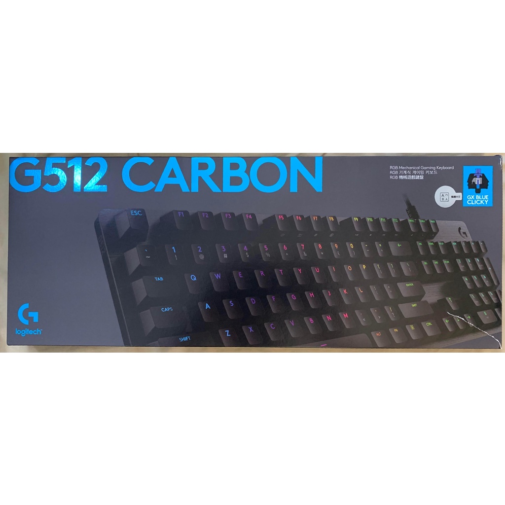 Logitech G 羅技 G512 RGB機械式電競鍵盤 青軸 GX BLUE 機械軸 -全新(外盒有小破損)