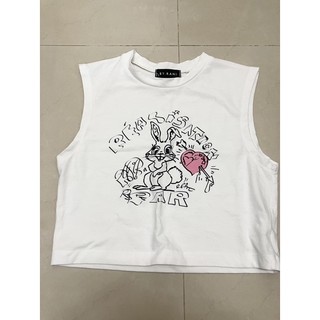 Fashion for yes FFY BY RANI韓國製白色兔子無袖短板背心