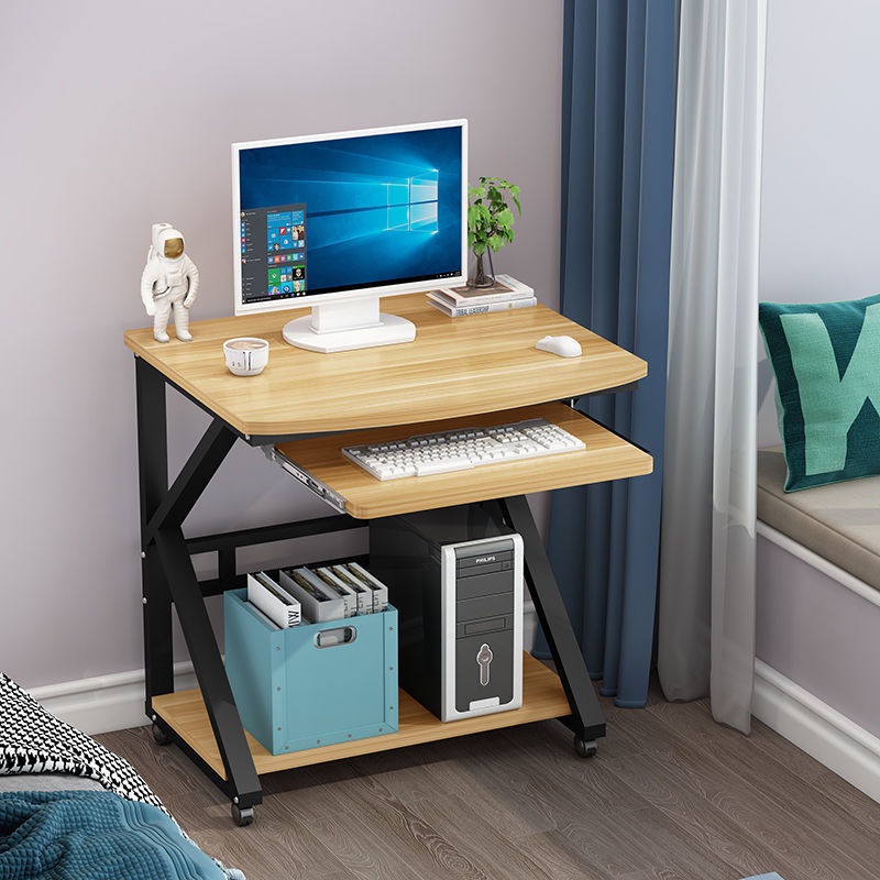【電腦桌】【書桌】迷你電腦桌臺式家用書桌可移動臥室小戶型60cm簡約電腦小桌子帶輪