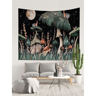Image of 可機洗迷幻蘑菇系列掛毯印花牆裝家居掛毯背景牆裝飾聚酯纖維掛毯