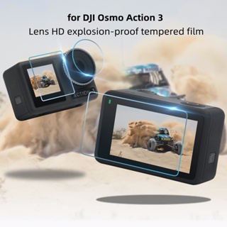 適用於 DJI OSMO ACTION3 鋼化膜配件鏡頭保護膜顯示高清防爆膜, 用於 DJI Action 3 相機