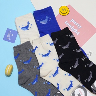 韓國襪子 海洋 鯨魚 泡泡 長襪 女襪 韓襪 韓國襪 襪子 現貨