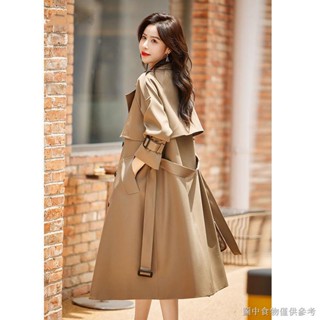 【風衣女小個子 薄款】【上衣學院風】風衣女中長款2022年秋季新款時尚高階感休閒寬鬆氣質流行大衣外套