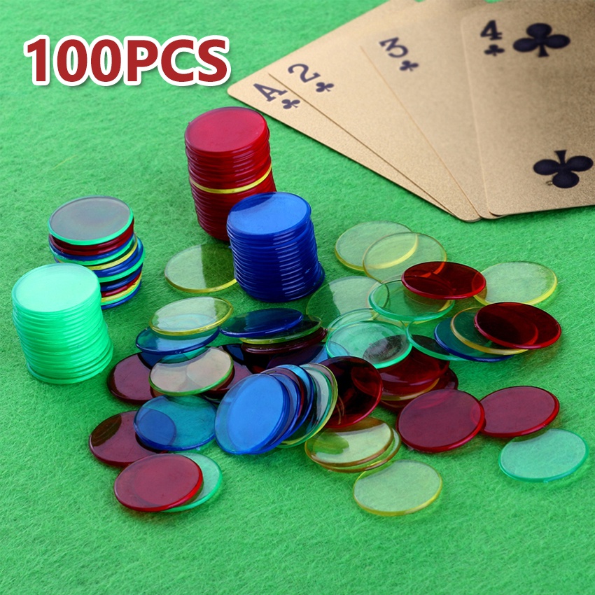 100 件 19 毫米塑料撲克硬幣適用於家庭遊戲 Minicart 麻將籌碼硬幣籌碼撲克籌碼純色