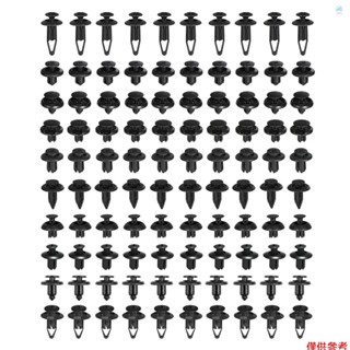 Crtw 100Pcs 緊固件夾後備箱螺絲鉚釘套裝汽車保險槓擋泥板固定器固定件, 用於汽車