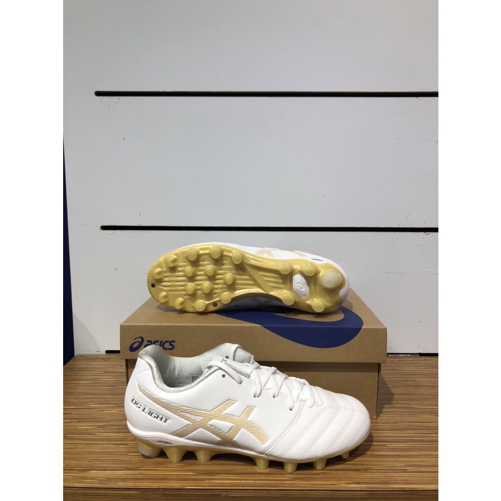 【清大億鴻】ASICS 足球鞋 DS LIGHT JR GS 塑膠中大童款 白金色1104A046-122