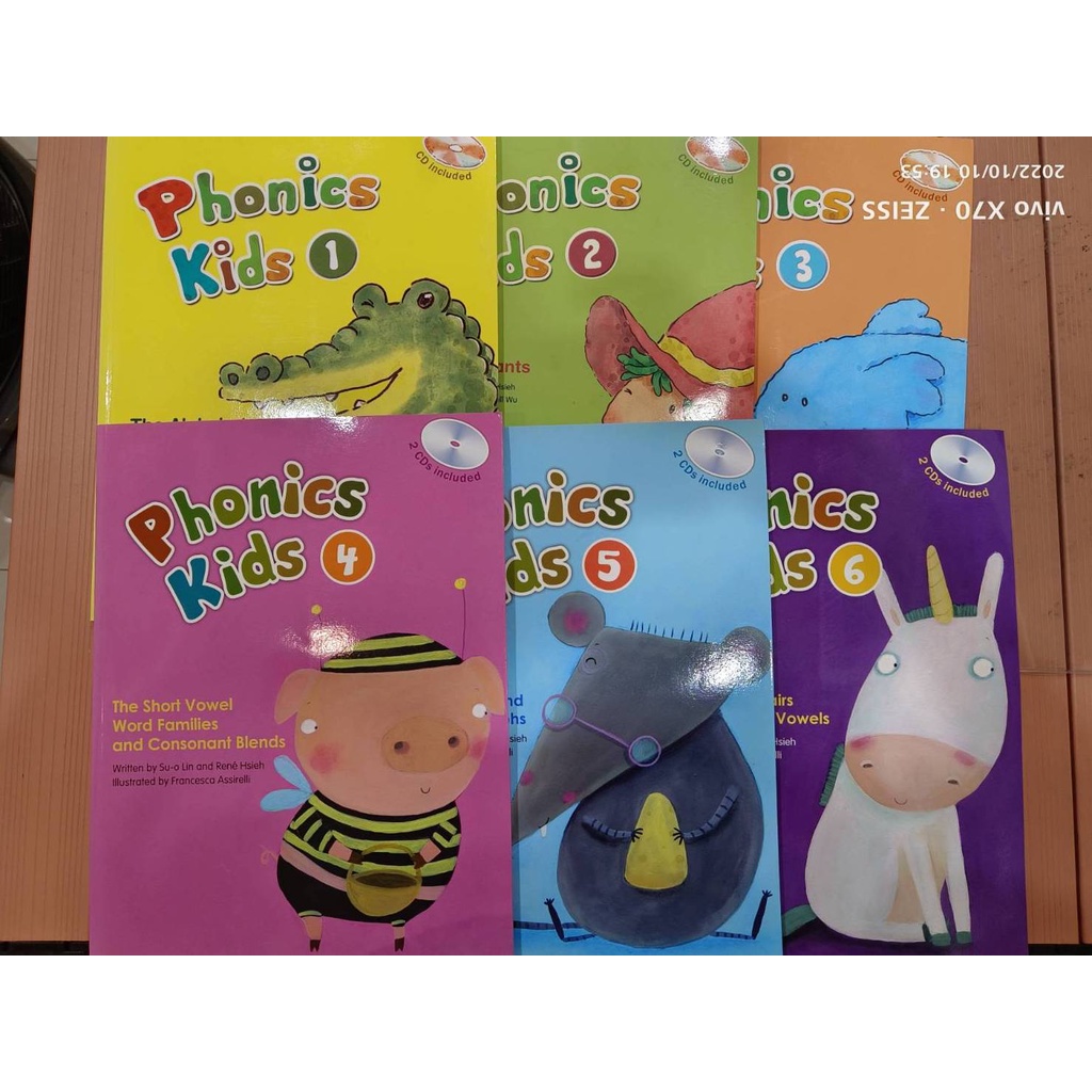 兒童自然發音學習教材-Phonics Kids 1-6（6Book+9CD)