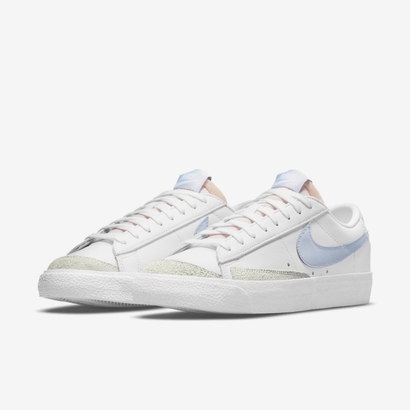 優質2手 現況出售 少穿 NIKE W BLAZER LOW '77 白底 藍紫勾 皮革 女鞋 DC4769-103