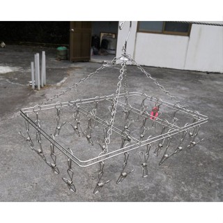 臺灣製 高品質 304 18-8不鏽鋼 4mm 12夾 16夾 28夾 35夾 不鏽鋼衣架 曬衣架 曬衣 衣夾架 晾衣架