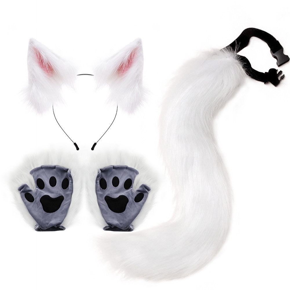 (耳朵+尾巴+動物爪子)萬聖節狐狸套裝