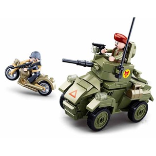 小魯班0710 軍事戰車北非戰役亨伯MK2裝甲車男孩積木拼裝模型玩具