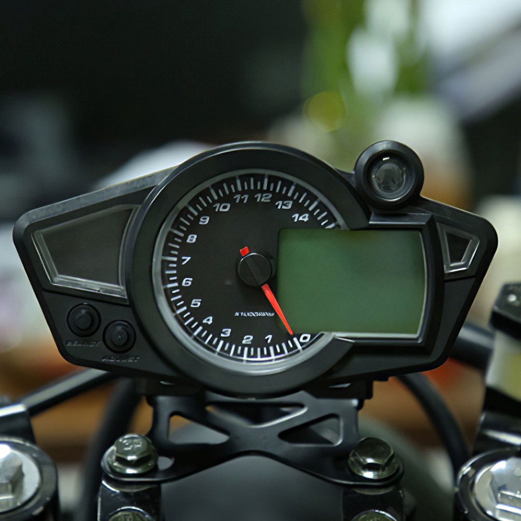 精緻 8-18V通用摩托車轉速表0-14000rpm車速表轉速表報警改裝車速表數字表