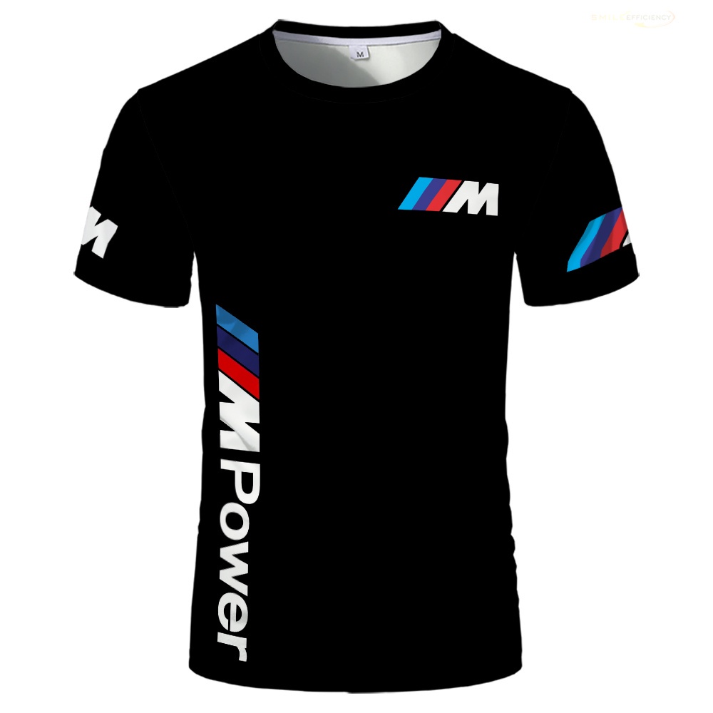 BMW T恤男款女款三維印花短袖上衣2022夏季新款運動寶馬騎士m動感性能摩托車賽車