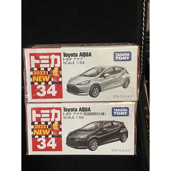 TAKARA TOMY Tomica No.34 Toyota 豐田 AQUA 2款合售