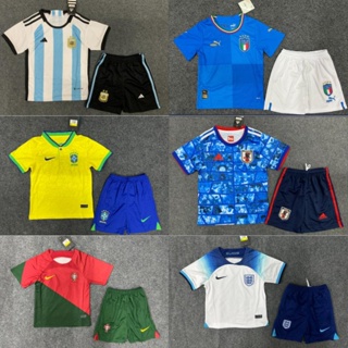 2022 世界杯 國家隊 兒童球衣套裝 足球球衣【 115cm-175cm 】阿根廷 巴西 法國 日本 可定制名字和號碼