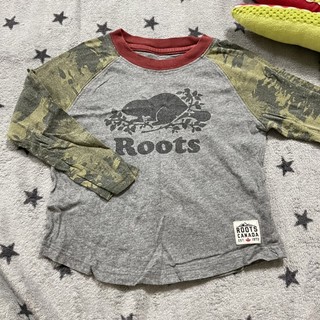 二手童裝 ROOTS 袖子拼接迷彩長袖T恤/上衣 尺寸3T 男寶男童