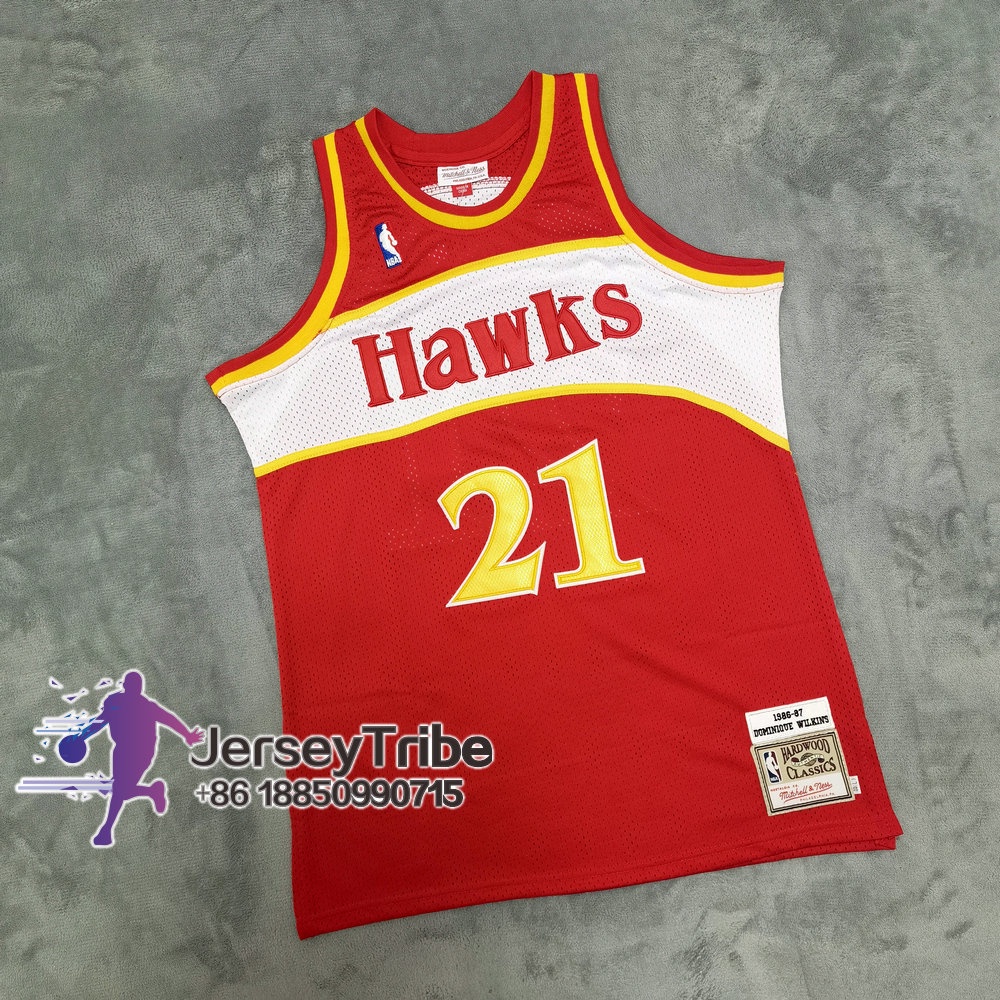 Nba Basketball 男式 Mitchell&amp;ness 球衣 Atlanta Hawks 21 Dominiqu