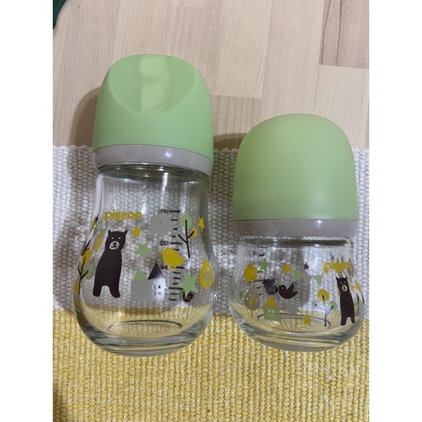 【Pigeon 貝親】設計款母乳實感玻璃奶瓶160ml+80ml 二手