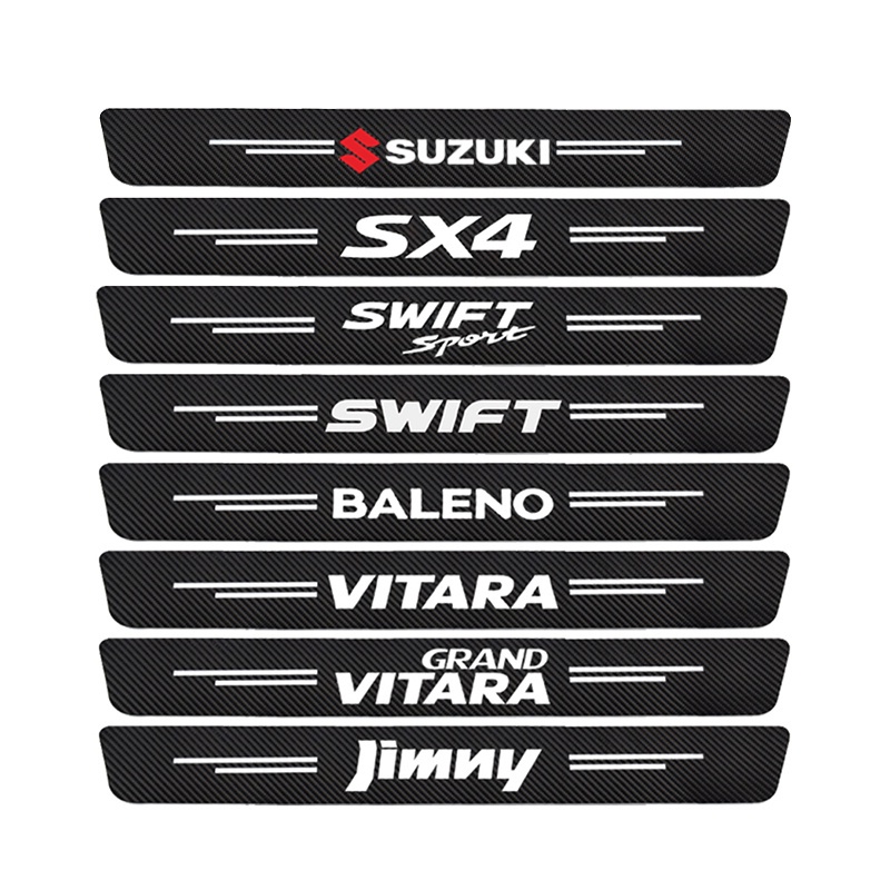 SUZUKI 4 件裝汽車門檻條防刮側門踏板保護貼適用於鈴木 Swift Sport Baleno Grand Vita