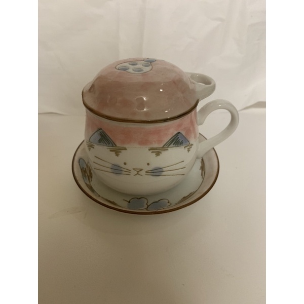 高級日式茶碗蒸用具 藍色 粉紅色 雙人茶碗蒸套組 (近新台北現貨.無附外盒)
