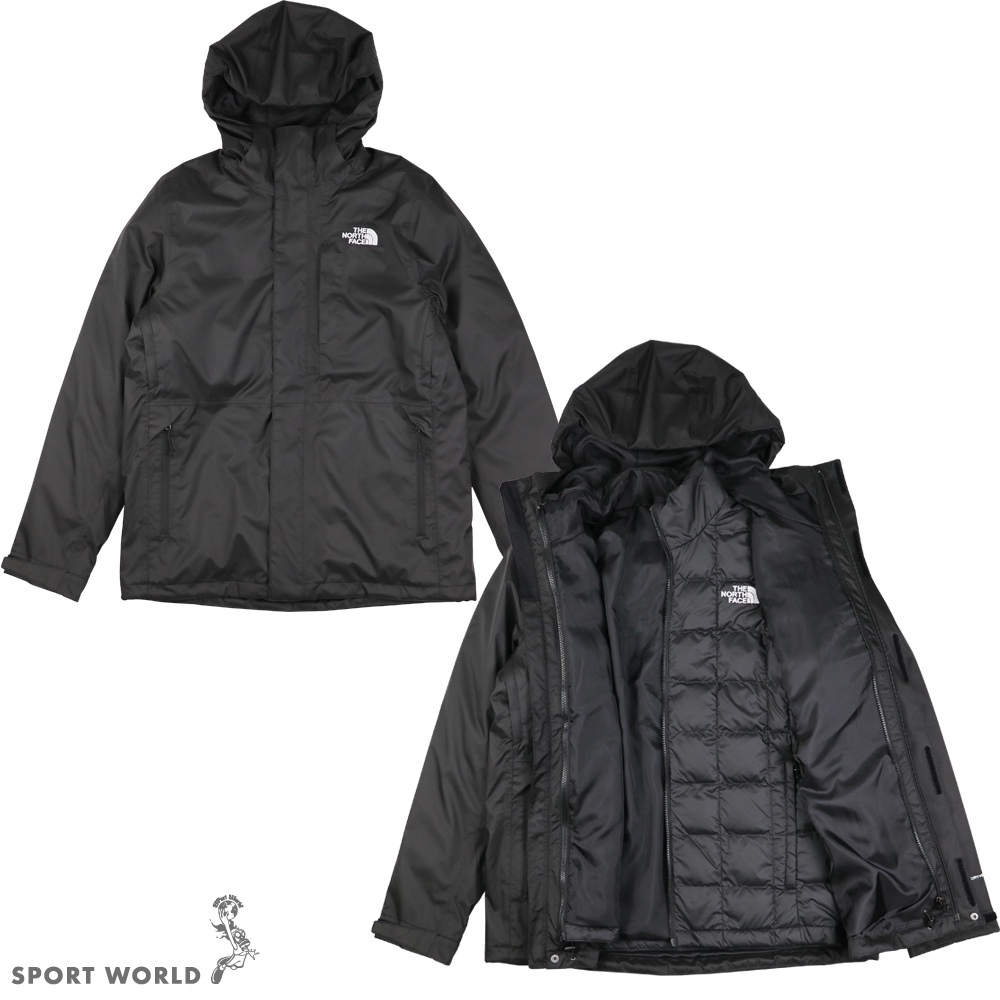 The North Face 男 連帽外套 三合一 防水透氣保暖 黑NF0A81RMJK3