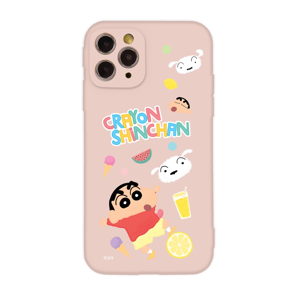 【TOYSELECT】蠟筆小新蠟筆系列全包iPhone手機殼-冰淇淋小新 (淡粉色)