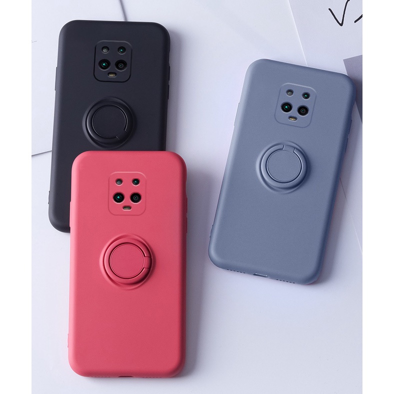 糖果色指環支架液態矽膠 紅米Note 9S Note9 Pro矽膠手機殼紅米Note9 Pro手機殼