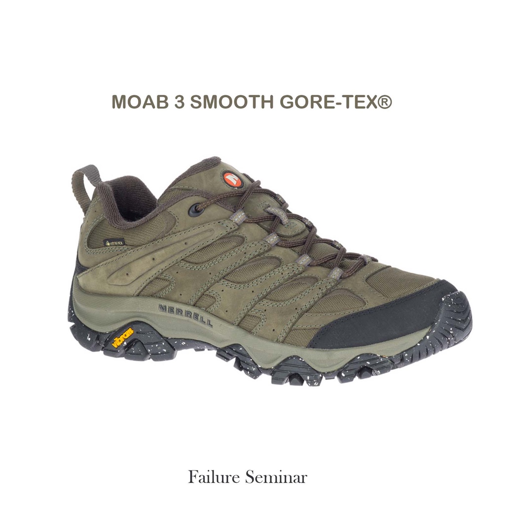 Merrell MOAB 3 SMOOTH GORE-TEX® 軍綠 黑 低筒 男鞋 登山鞋 戶外 防水機能 黃金大底