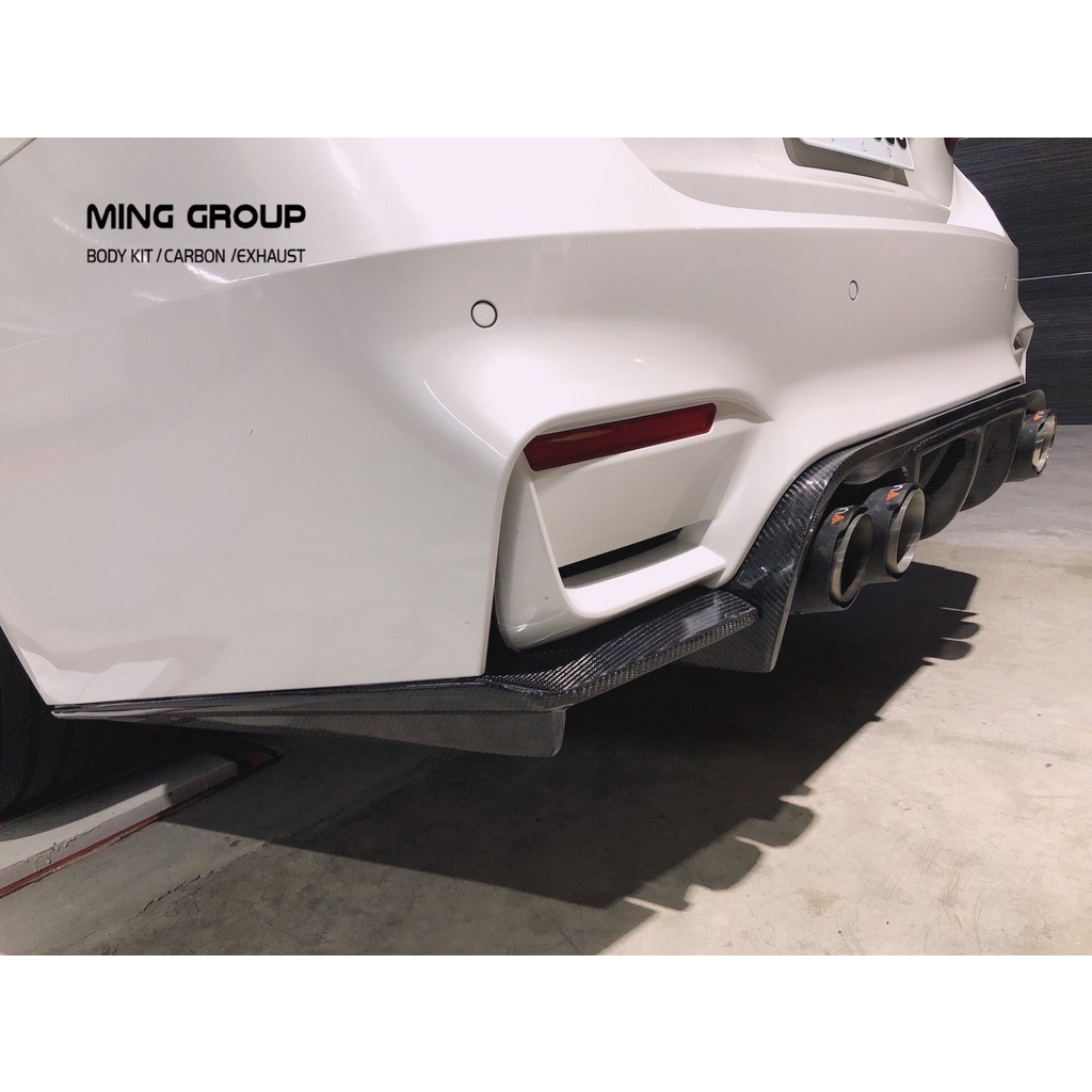 【MING GROUP國際】BMW F30 台規M3後保 V款 三件式 碳纖維後下巴