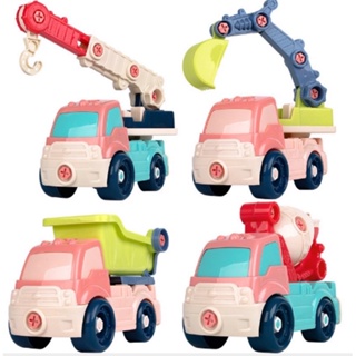 現貨‼️大號組裝吊車 拆卸玩具 DIY益智玩具 螺絲起子玩具交通造型 玩具怪手 男孩玩具 吊車 挖土機玩具 水泥車玩具