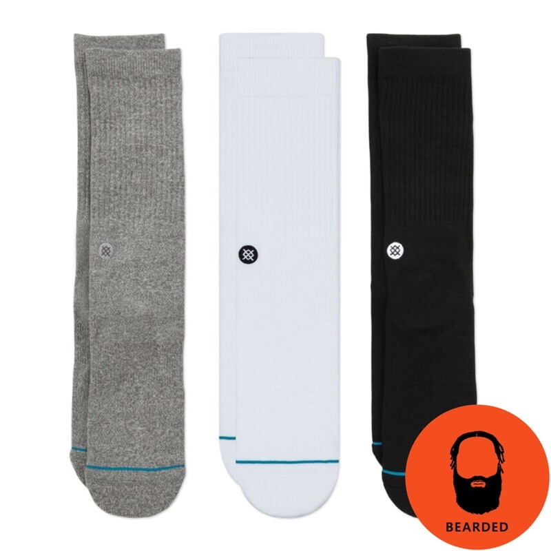 【 🇺🇸大鬍子美國襪子選品 】STANCE - ICON 3/6/9 PACK經典純色系列街頭休閒長襪多件裝