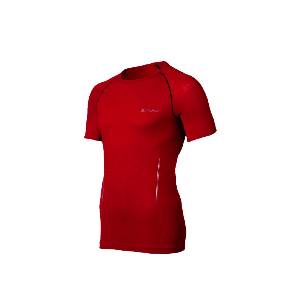 【瑞士ODLO】男銀離子高彈性短袖排汗衫 345932-36100(紅)