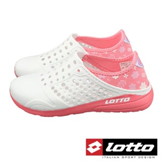 【MEI LAN】義大利 LOTTO (童) 輕量 防水 活力 洞洞鞋 6862 白紅 另有黑橘、藍、蜜桃橘色