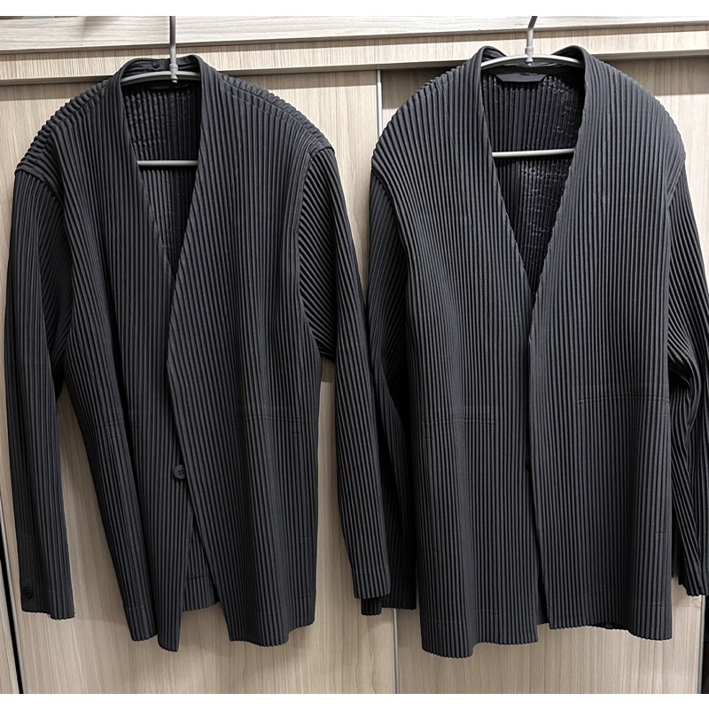 Homme Plisse ISSEYMIYAKE 三宅一生 西裝 無領 外套  深藍灰 JD 150 sz:2