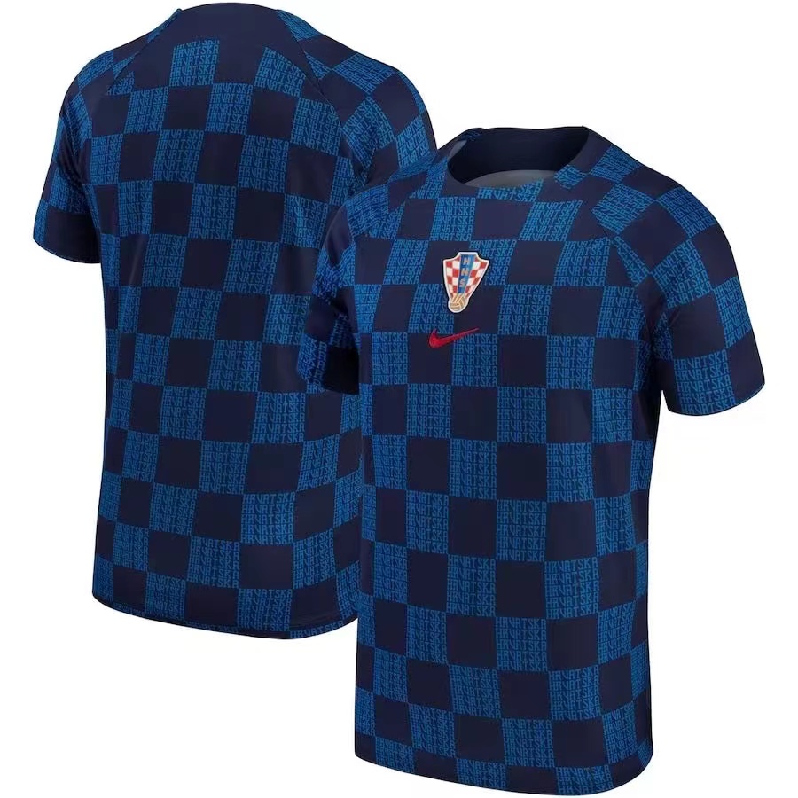 2022-23克羅地亞藍色足球訓練球衣男子球迷球衣