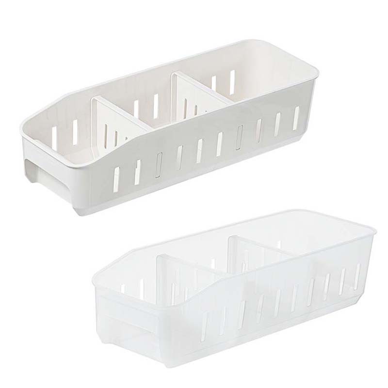 【現貨】抽屜分隔收納盒 三分格 小規格 長方形 無蓋 PP 廚房 櫥櫃 收納 整理盒 白色 半透 Dhome