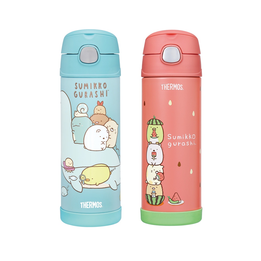 THEBABYSHOP-THERMOS 膳魔師不鏽鋼角落生物真空兩用保冷瓶 兒童水壺470ml