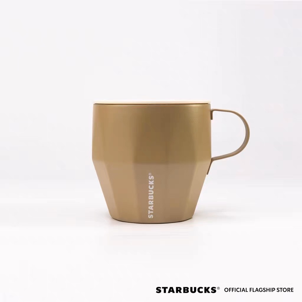 Starbucks官方正品！菲律賓星巴克杯子2022秋季卡其色不銹鋼桌面杯隔熱馬克杯果汁珍奶茶奶昔茶水咖啡杯414ml
