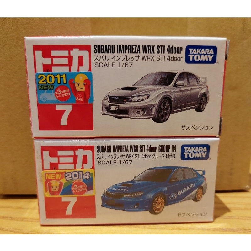 Tomica 7 Subaru Impreza WRX STI 4door，新車貼
