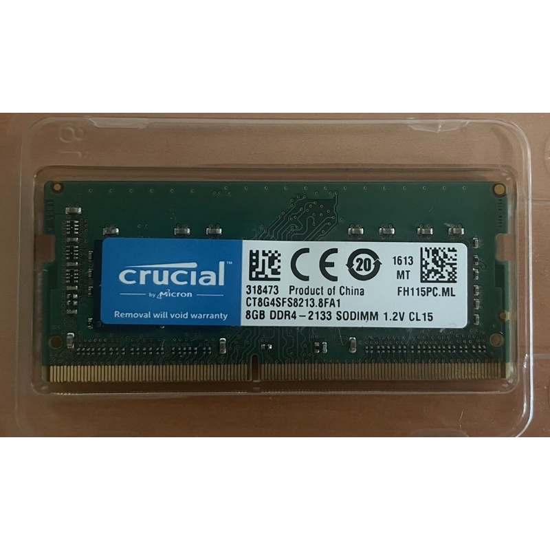 美光 Crucial DDR4 2133 8G CT8G4SF8213/筆電記憶體