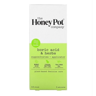The Honey Pot Company硼酸草本栓劑（硼酸 塞劑） ，14 粒裝，含 1 個助推器