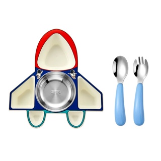 卡通餐具套裝 兒童餐盤 幼兒園快餐盤 寶寶輔食碗 飛機餐盤
