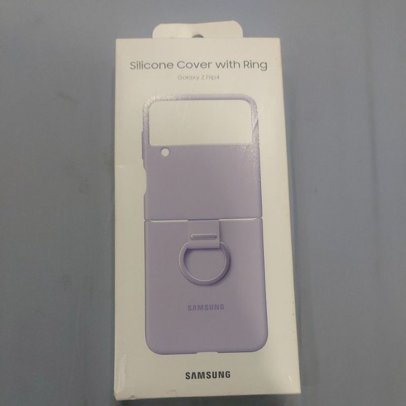 全新未拆封 免運 原廠 Galaxy Z Flip4 矽膠薄型背蓋 ( 附指環扣 ) 紫色