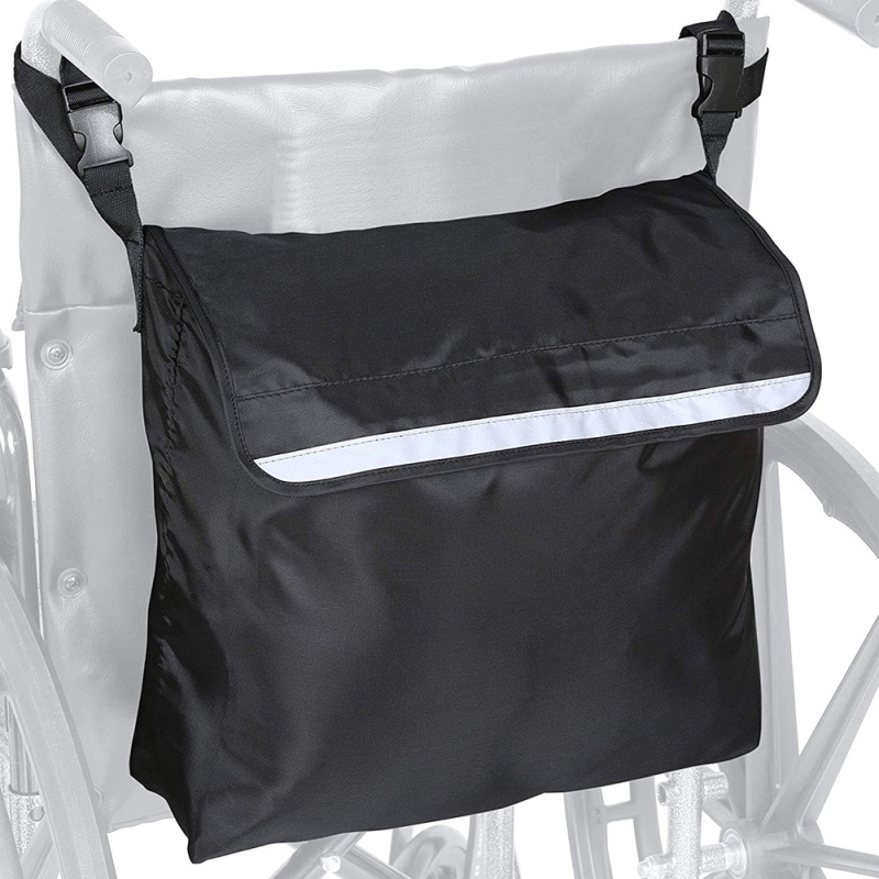 輪椅背包袋可調節肩帶大容量輪椅和助行器配件側儲物袋