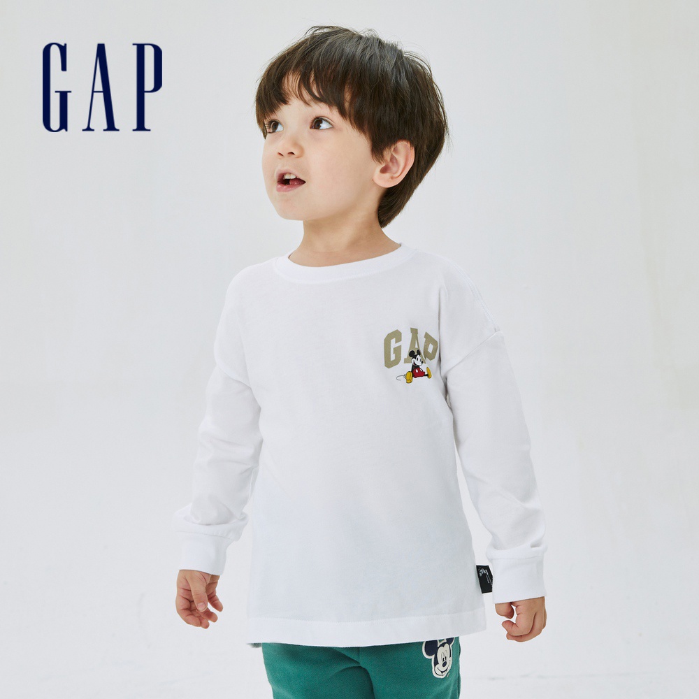 Gap 男幼童裝 Gap x Disney迪士尼聯名 長袖T恤-白色(431303)