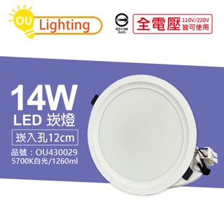 [喜萬年] OU CHYI歐奇照明 TK-AE003 LED 14W 5700K 白光 15cm 崁燈_OU430029