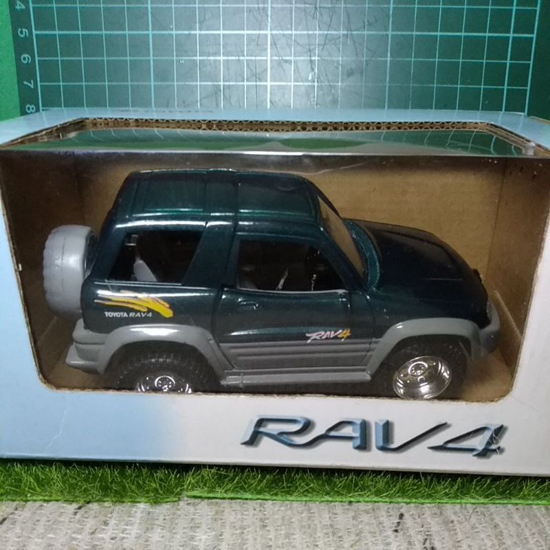 絕版全新原廠TOYOTA RAV4合金模型車1/24有瑕疵約14公分盒損老玩具車