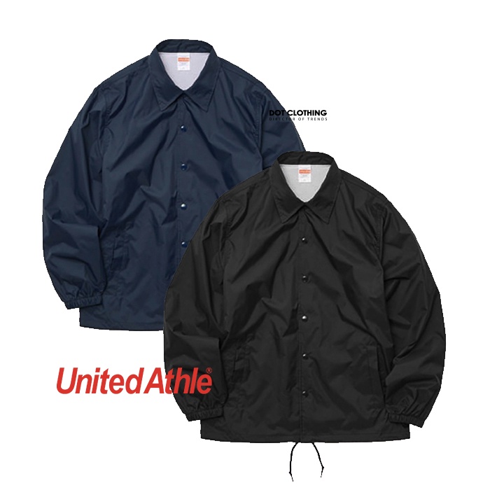 United Athle 全黑 深藍 UA 日本 教練外套 全素面 口袋 外套 風衣外套 防潑水 DOT聚點